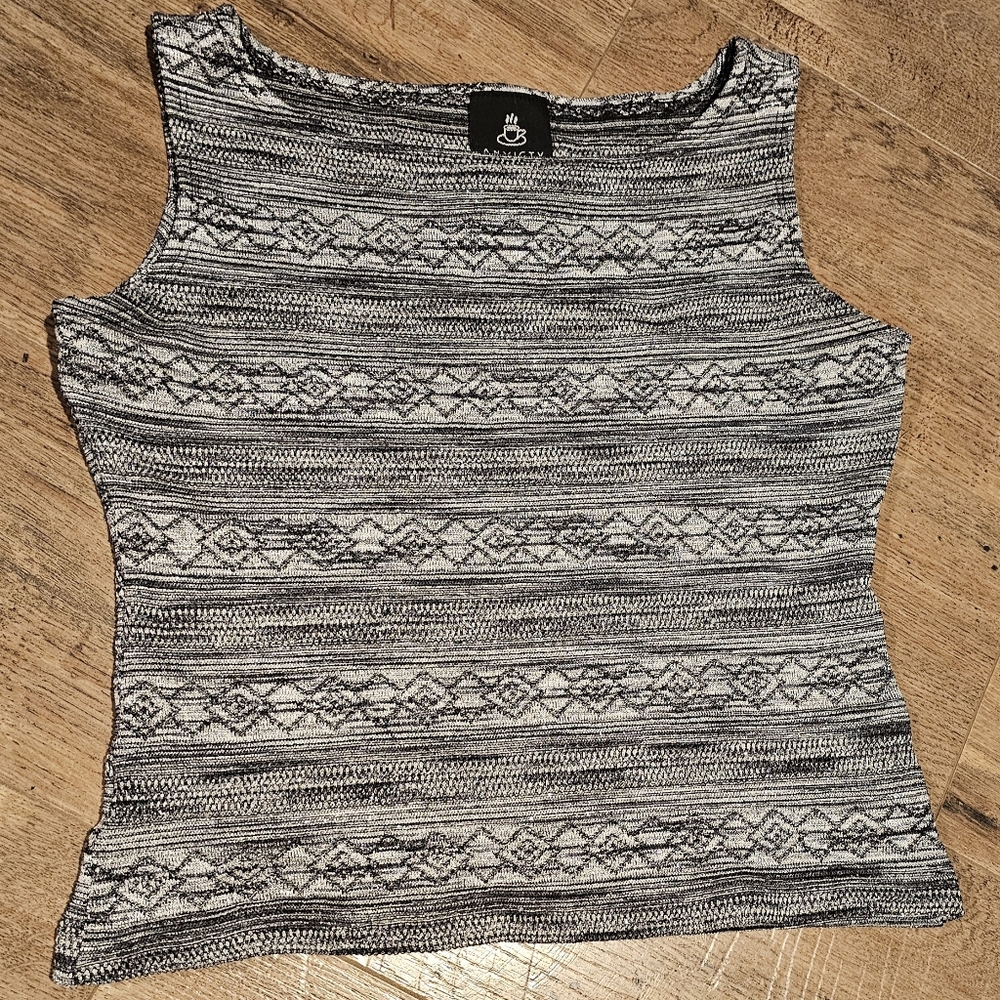 Vintage Y2K Anxiety Cafe Crop Top Tank